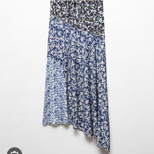 Mango Printed skirt with contrast stitching Size L